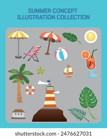 Illustration of various forms of summer concept