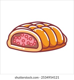 Illustration of various fresh and meat food dish