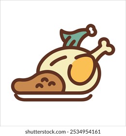 Illustration of various fresh and meat food dish