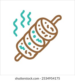 Ilustração de vários pratos de alimentos frescos e de carne