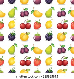illustration of various fruits on a white background