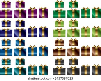 Illustration of various gift boxes