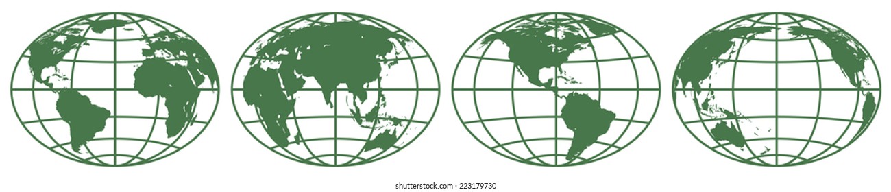 Illustration of the various globes hemisphere. Elements of this image furnished by NASA