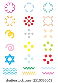 Ilustração de várias formas gráficas para decoração de fundo