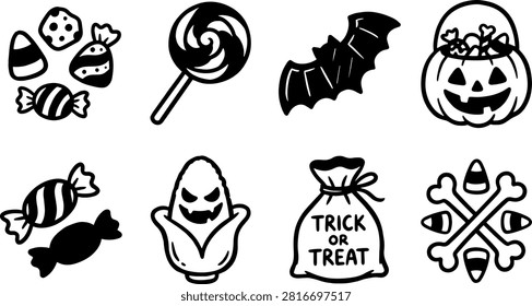 Illustration various halloween snacks