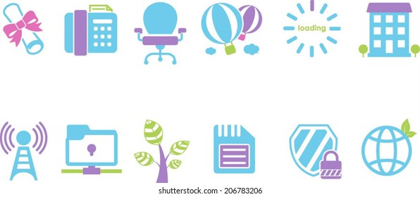 The illustration of various high technology equipments