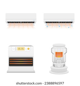 It is an illustration of various home appliances _ heating equipment.