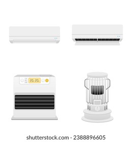 It is an illustration of various home appliances _ heating equipment.