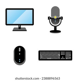 It is an illustration of various home appliances set_pc tools.