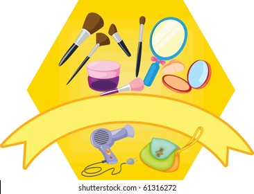 illustration of a various items on a white background