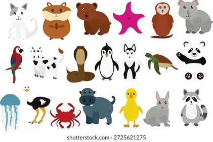 illustration of various kinds of animals vector 