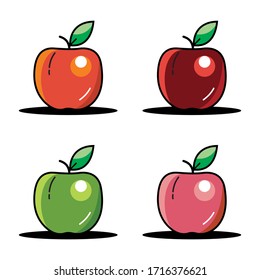 illustration of various kinds of vectors of apples