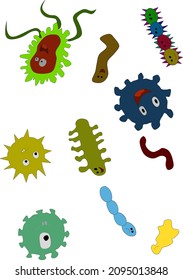 illustration of various kinds of vicious viruses
