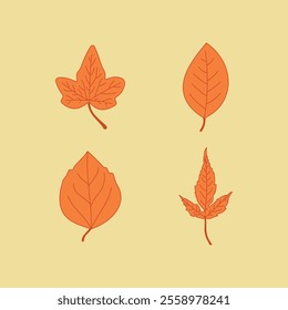 illustration of various leaves colored 