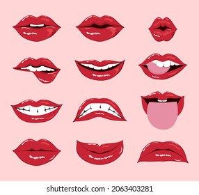 illustration of various lip expressions