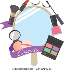 Illustration of various makeup tools