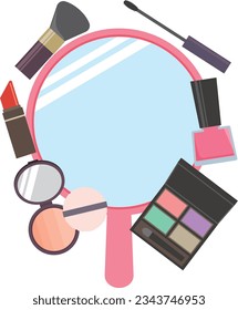 Ilustración de varias herramientas de maquillaje