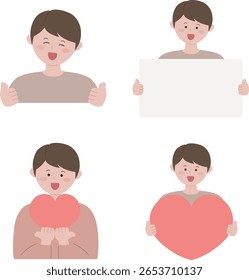 Ilustração de várias poses masculinas