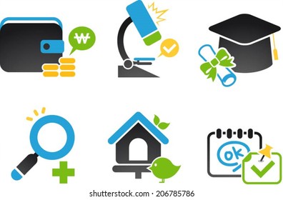 The illustration of various miscellaneous tool items