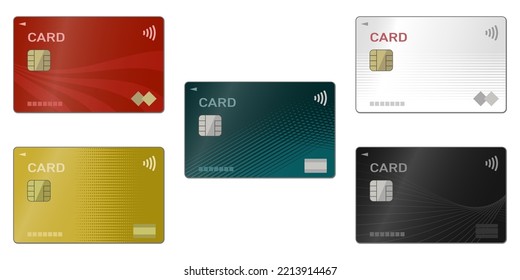 Illustration of various numberless credit cards