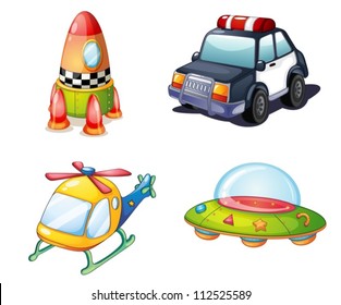 illustration of various objects on white background