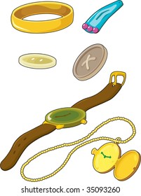 illustration of various objects on white
