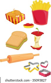 illustration of various objects on white