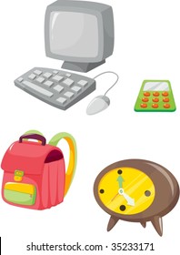 illustration of various objects on white