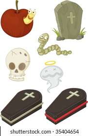 illustration of various objects on white