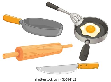 illustration of various objects on white