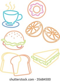 illustration of various objects on white