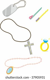 illustration of various objects on white