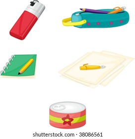 illustration of various objects on white