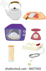 illustration of various objects on white