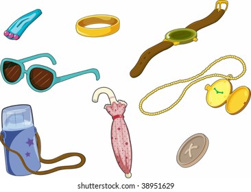 illustration of various objects on white