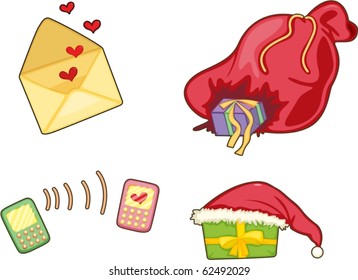 illustration of various objects on a white background