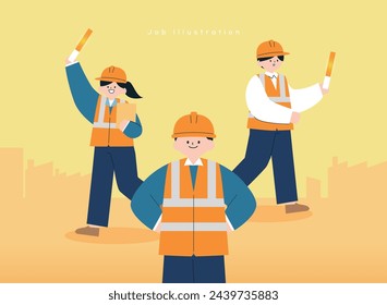 Illustration of various occupational workers