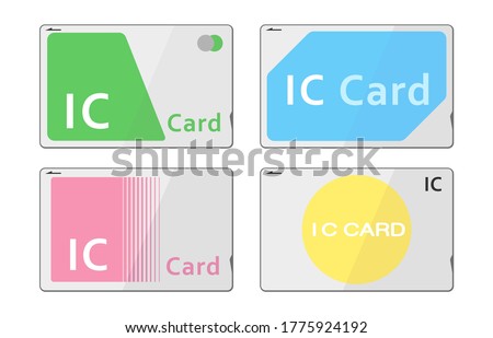 Illustration of various prepaid train card (Vector illustration set)