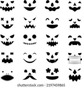 Illustration of various scary faces