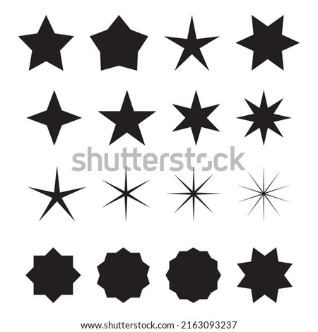 illustration of various shapes of stars on a white background