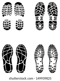 Illustration of various shoe prints 3-vector