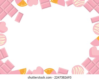 Ilustración de varios marcos de chocolate de fresa