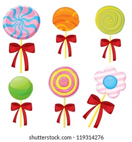 illustration of various sweets on a white background