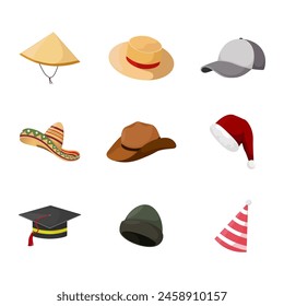 
ilustración de varios tipos de sombreros