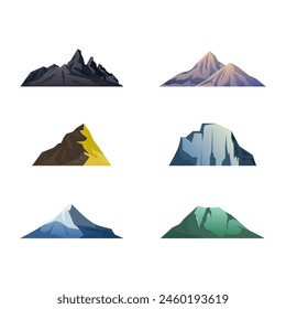 
illustration of various types of mountains