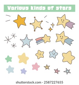 Illustration of various types of stars
