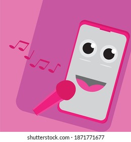 an illustration of the various uses of a mobile phone. This image can also be applied to the media for t-shirts, cups, books and others.