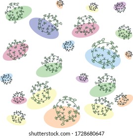 illustration of various viruses that cause disease