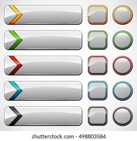Illustration of various website buttons design set
