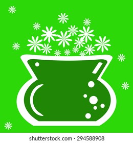 Illustration of vase flower, vector.